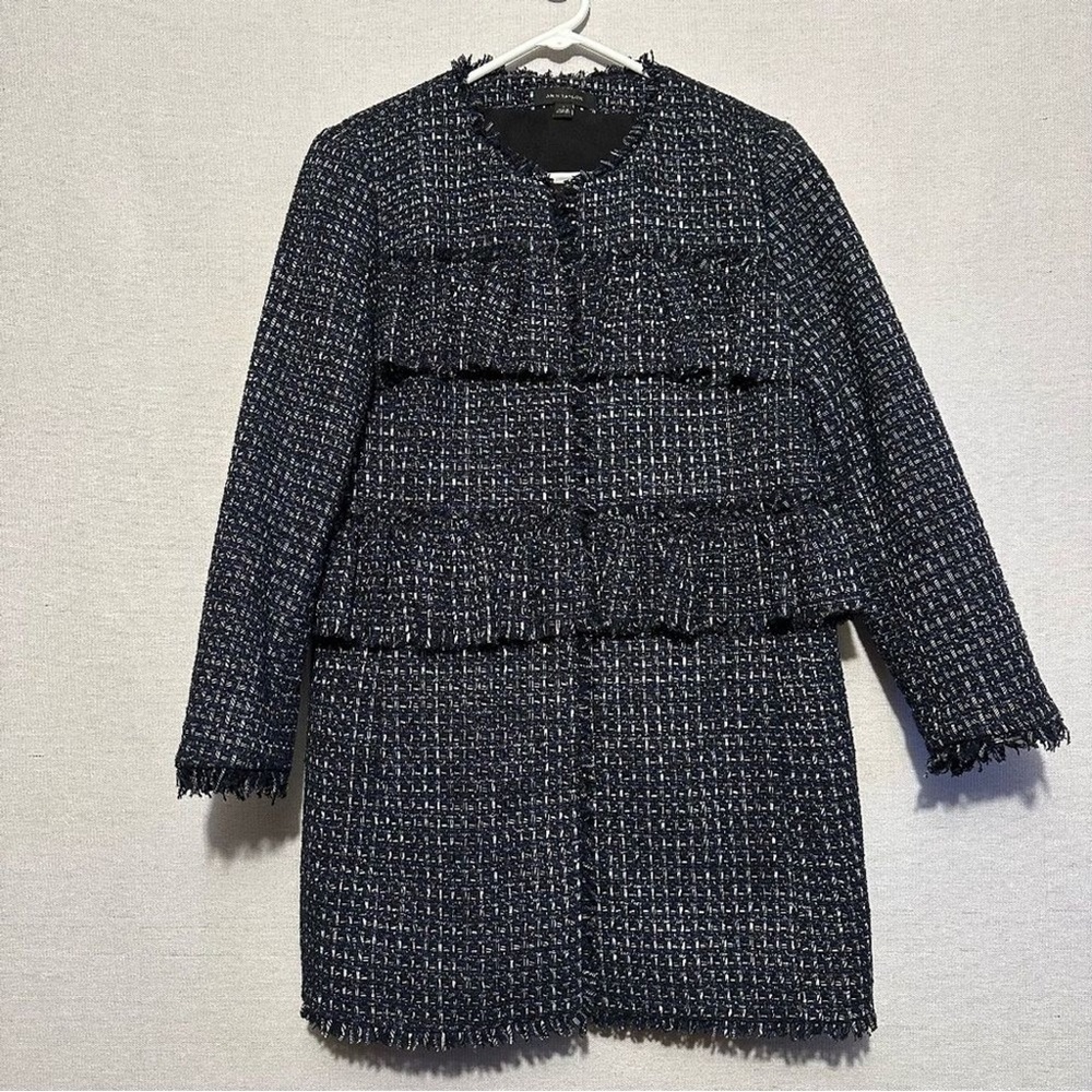 Ann Taylor Black and White Tweed Blazer Size S